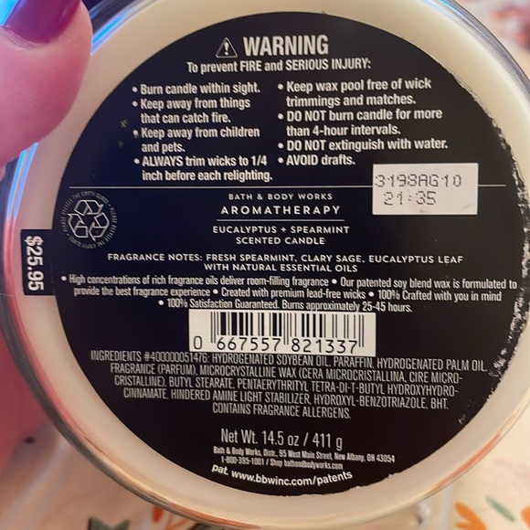 Bath and Body works Aromatherapy Stress relief scented candle 3 wick new - Picture 4 of 4